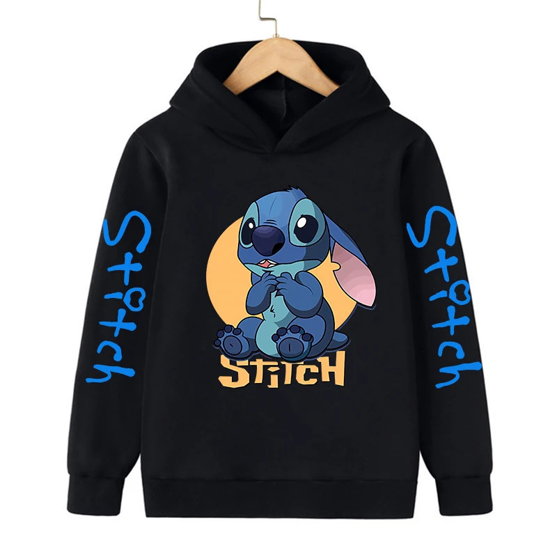 Sweat à capuche Anime Stitch pour enfants, vêtements de dessin animé pour enfants, sweat-shirt Manga, haut décontracté pour bébé