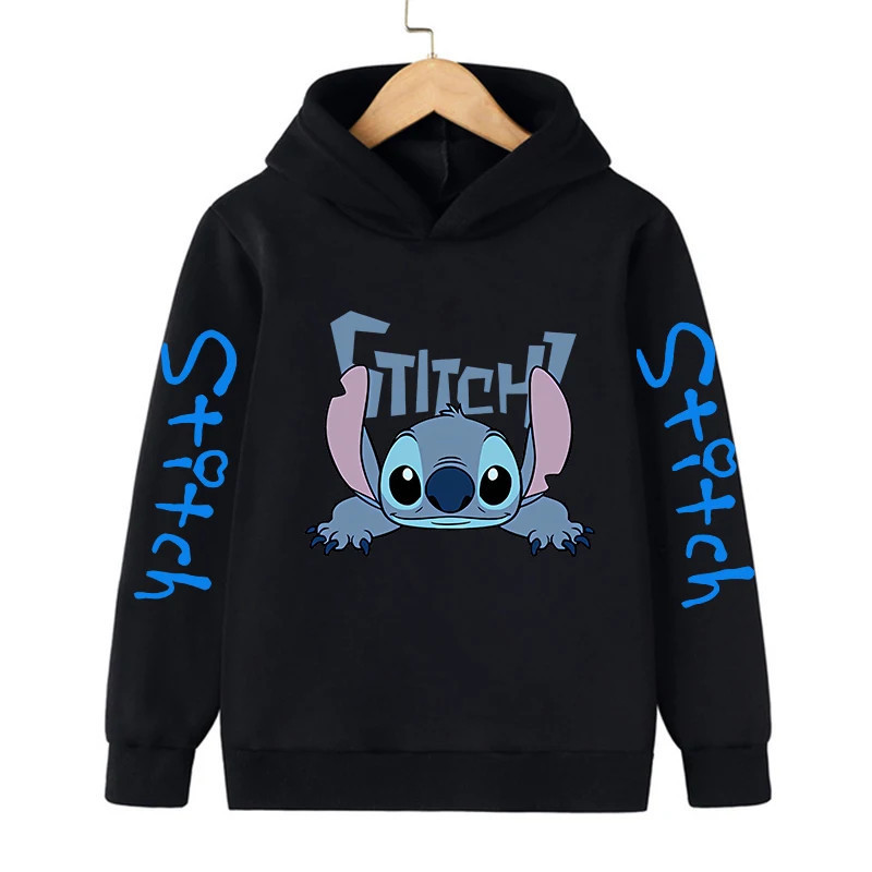 Sweat à capuche Anime Stitch pour enfants, vêtements de dessin animé pour enfants, sweat-shirt Manga, haut décontracté pour bébé