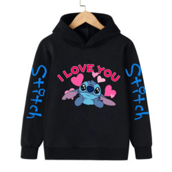 Sweat à capuche Anime Stitch pour enfants, vêtements de dessin animé pour enfants, sweat-shirt Manga, haut décontracté pour bébé