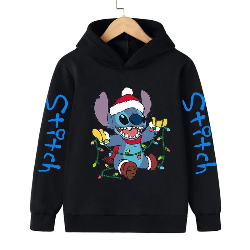 Sweat à capuche Anime Stitch pour enfants, vêtements de dessin animé pour enfants, sweat-shirt Manga, haut décontracté pour bébé