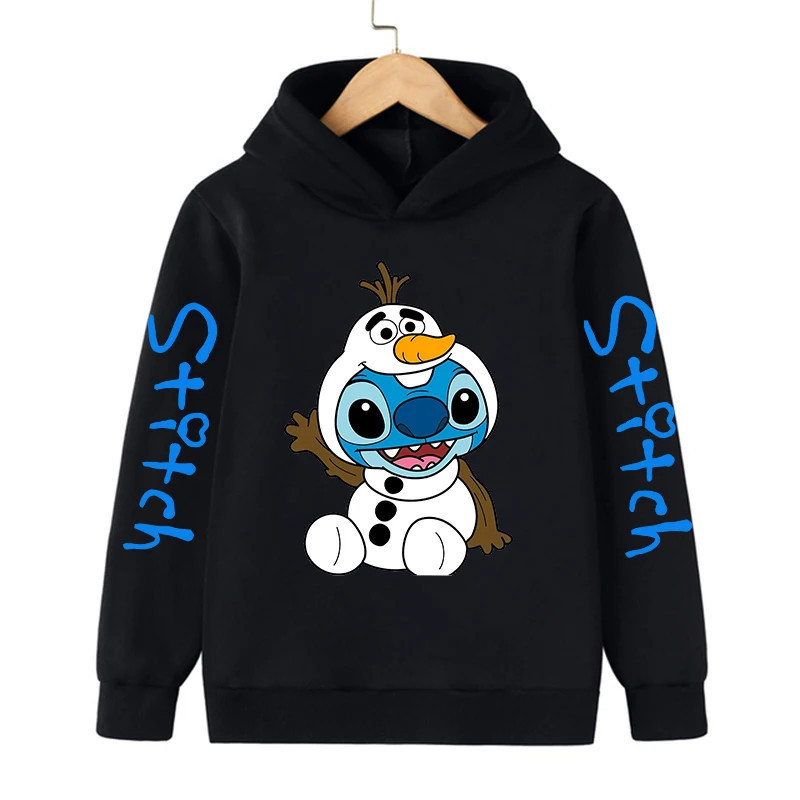 Sweat à capuche Anime Stitch pour enfants, vêtements de dessin animé pour enfants, sweat-shirt Manga, haut décontracté pour bébé