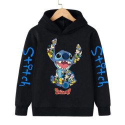 Sweat à capuche Anime Stitch pour enfants, vêtements de dessin animé pour enfants, sweat-shirt Manga, haut décontracté pour bébé