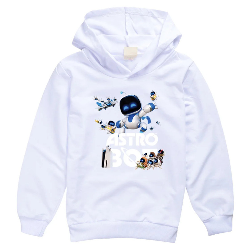 Sweat à capuche de jeu Astro Bot pour enfants, vêtements de bande dessinée pour adolescents, pull à manches longues pour garçons