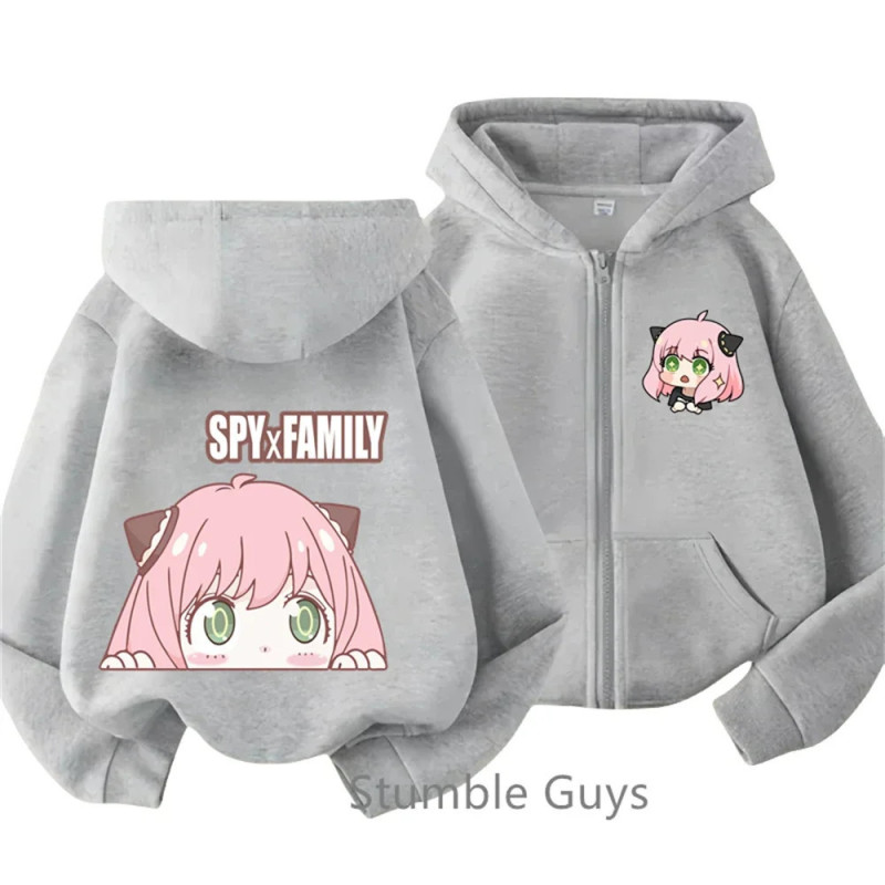 Sweat à capuche zippé à manches longues pour enfants, sweat-shirt Anya Spy X Family, survêtement décontracté pour enfants, vêtem