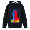 Sweat à capuche décontracté pour enfants, sweat-shirt de sport pour garçons, imprimé Ronaldo bleu, 2 à 14 ans, printemps, automn