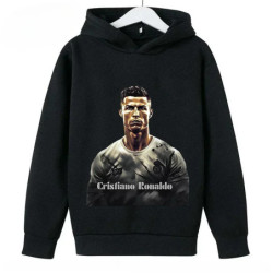 Sweat à capuche décontracté pour enfants, sweat-shirt de sport pour garçons et filles, imprimé Ronaldo bleu, 2 à 14 ans, printem