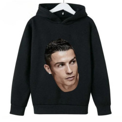 Sweat à capuche décontracté pour enfants, sweat-shirt de sport pour garçons et filles, imprimé Ronaldo bleu, 2 à 14 ans, printem