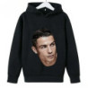 Sweat à capuche décontracté pour enfants, sweat-shirt de sport pour garçons et filles, imprimé Ronaldo bleu, 2 à 14 ans, printem