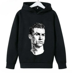 Sweat à capuche décontracté pour enfants, sweat-shirt de sport pour garçons, imprimé Ronaldo bleu, 2 à 14 ans, printemps, automn