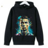 Sweat à capuche décontracté pour enfants, sweat-shirt de sport pour garçons et filles, imprimé Ronaldo bleu, 2 à 14 ans, printem