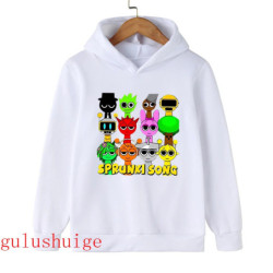 Sweat à capuche Sprunki Incredibox pour enfants fille et garçon, sweats à capuche chauds PVD, vêtements d'hiver doux pour enfant