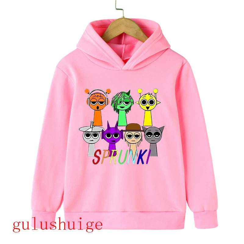 Sweat à capuche Sprunki Incredibox pour enfants, sweats à capuche chauds PVD, vêtements d'hiver doux pour enfants, sweat à capuc