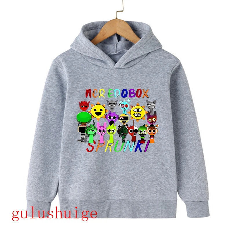 Sweat à capuche Sprunki Incredibox pour enfants fille et garçon, sweats à capuche chauds PVD, vêtements d'hiver doux pour enfant