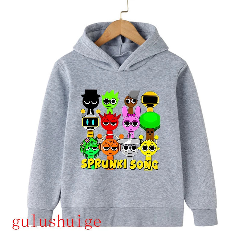 Sweat à capuche Sprunki Incredibox pour enfants fille et garçon, sweats à capuche chauds PVD, vêtements d'hiver doux pour enfant