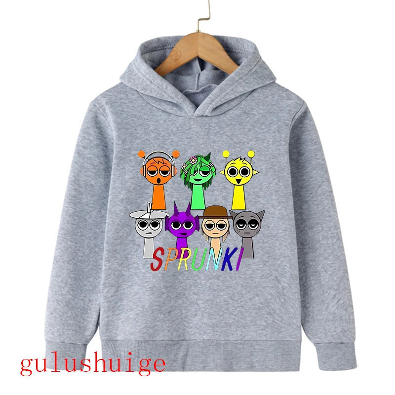 Sweat à capuche Sprunki Incredibox pour enfants, sweats à capuche chauds PVD, vêtements d'hiver doux pour enfants, sweat à capuc