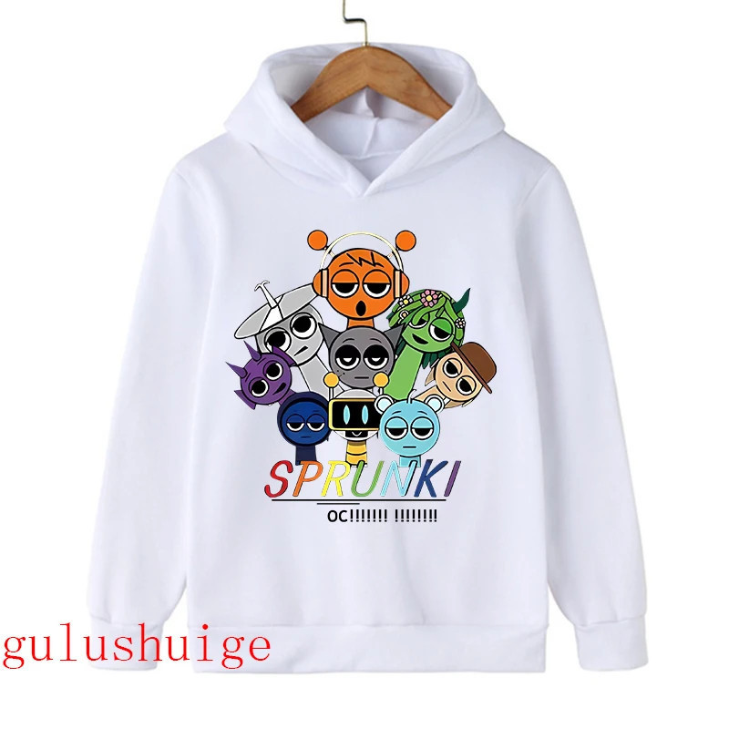 Sweat à capuche Sprunki Incredibox pour enfants fille et garçon, sweats à capuche chauds PVD, vêtements d'hiver doux pour enfant