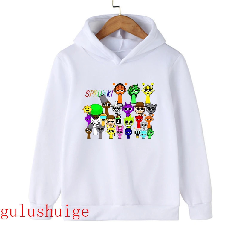 Sweat à capuche Sprunki Incredibox pour enfants, sweats à capuche chauds PVD, vêtements d'hiver doux pour enfants, sweat à capuc