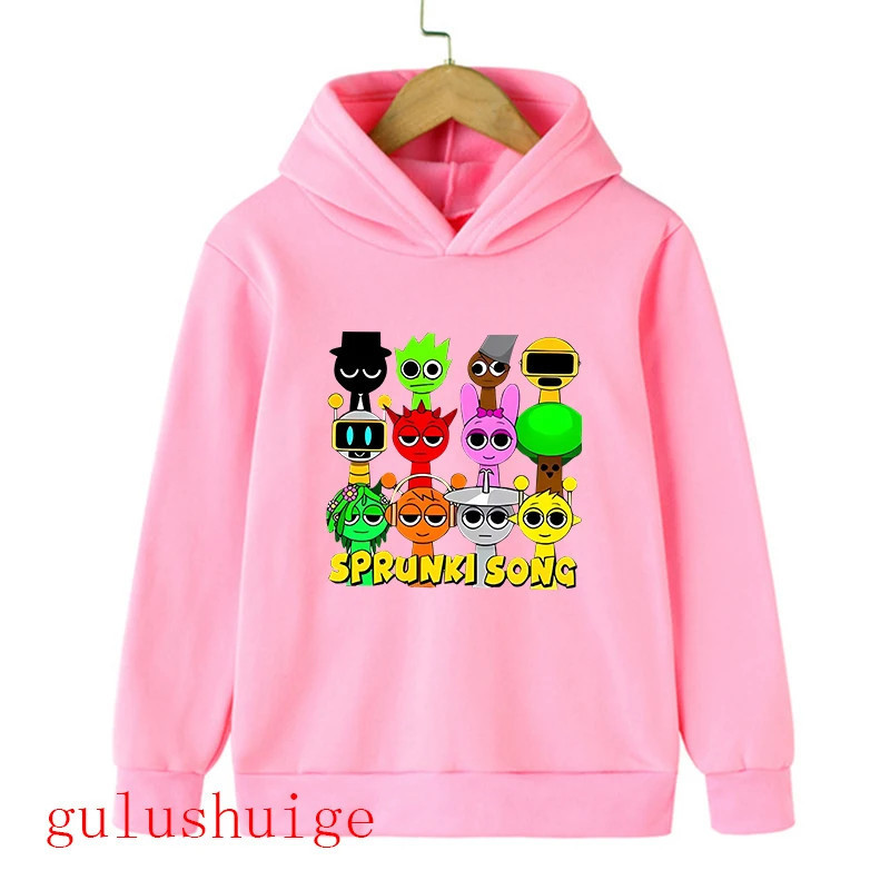 Sweat à capuche Sprunki Incredibox pour enfants fille et garçon, sweats à capuche chauds PVD, vêtements d'hiver doux pour enfant