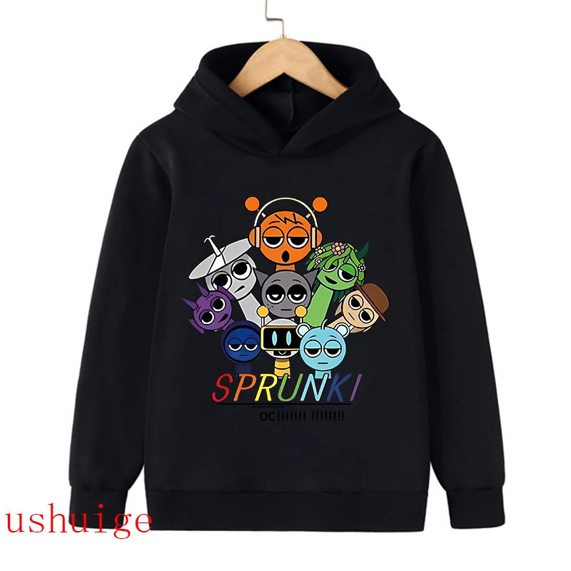 Sweat à capuche Sprunki Incredibox pour enfants, sweats à capuche chauds PVD, vêtements d'hiver doux pour enfants, sweat à capuc