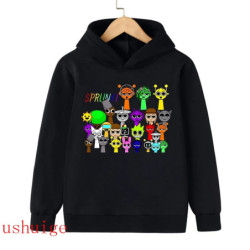 Sweat à capuche Sprunki Incredibox pour enfants fille et garçon, sweats à capuche chauds PVD, vêtements d'hiver doux pour enfant