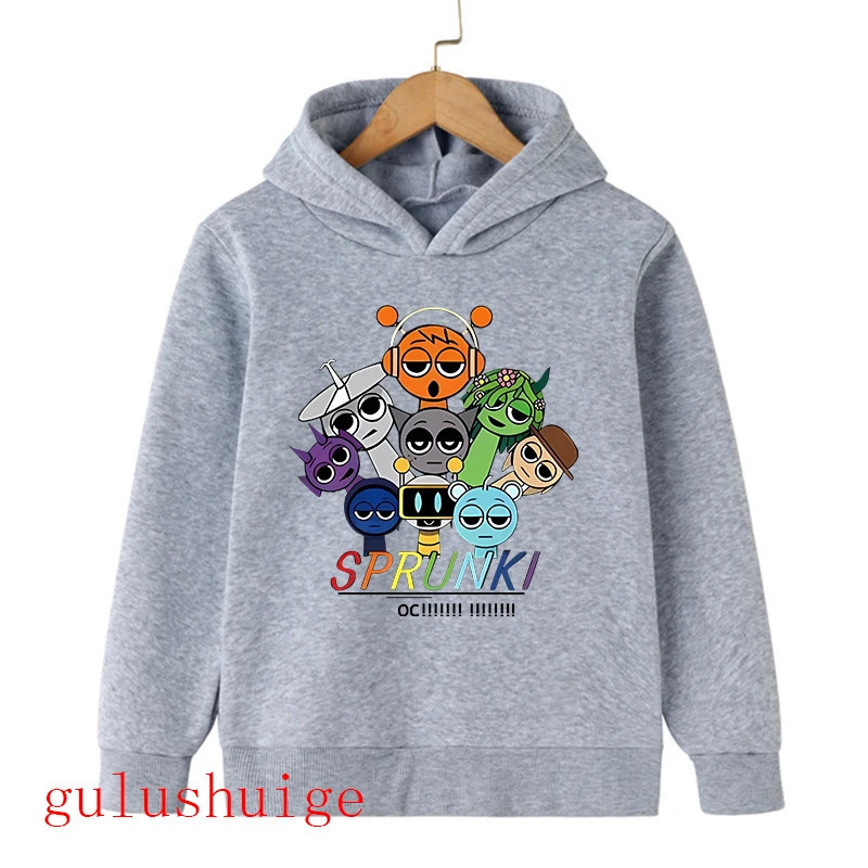 Sweat à capuche Sprunki Incredibox pour enfants fille et garçon, sweats à capuche chauds PVD, vêtements d'hiver doux pour enfant