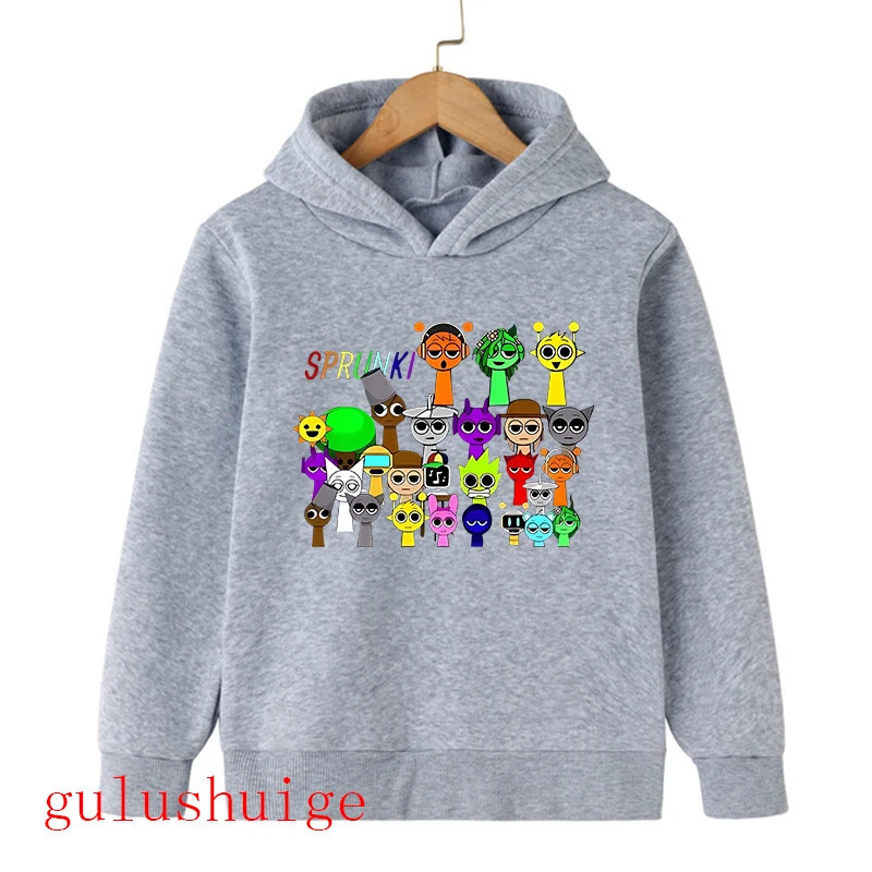 Sweat à capuche Sprunki Incredibox pour enfants, sweats à capuche chauds PVD, vêtements d'hiver doux pour enfants, sweat à capuc