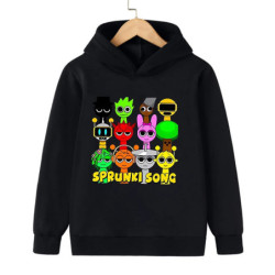 Sweat à capuche Sprunki Incredibox pour enfants fille et garçon, sweats à capuche chauds PVD, vêtements d'hiver doux pour enfant