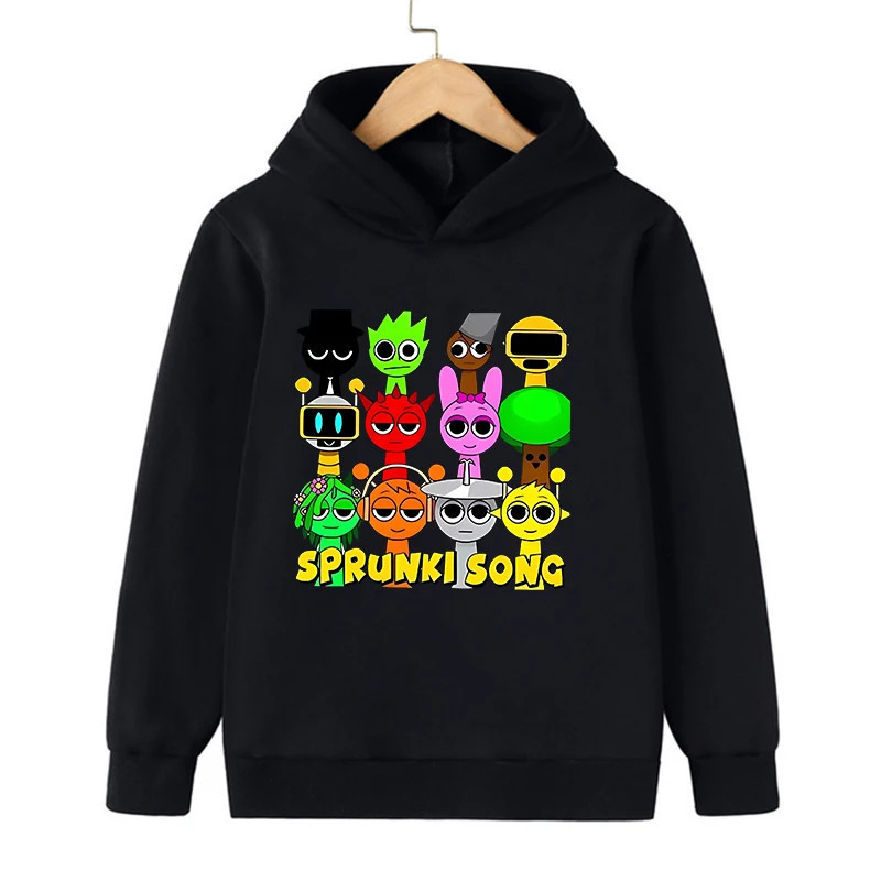 Sweat à capuche Sprunki Incredibox pour enfants, sweats à capuche chauds PVD, vêtements d'hiver doux pour enfants, sweat à capuc