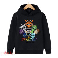 Sweat à capuche Sprunki Incredibox pour enfants fille et garçon, sweats à capuche chauds PVD, vêtements d'hiver doux pour enfant