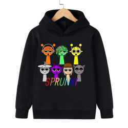 Sweat à capuche Sprunki Incredibox pour enfants fille et garçon, sweats à capuche chauds PVD, vêtements d'hiver doux pour enfant