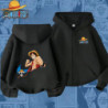 Sweat à capuche zippé One Piece Luffy pour enfants, imprimé dessin animé, haut décontracté pour garçons et filles, chemise de pr