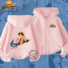 Sweat à capuche zippé One Piece Luffy pour enfants, imprimé dessin animé, haut décontracté pour garçons et filles, chemise de pr