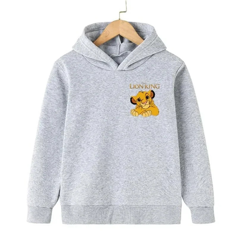 Sweat à Capuche à Manches sulfpour Garçon et Fille, Vêtement avec Imprimé de Dessin Animé Animal King, Simba