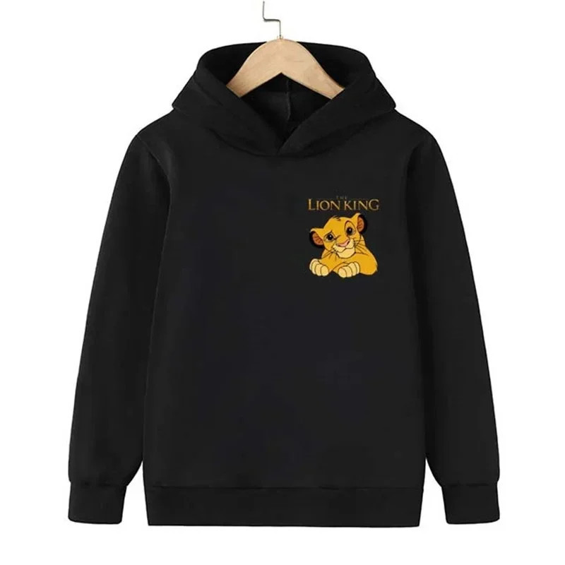 Sweat à Capuche à Manches sulfpour Garçon et Fille, Vêtement avec Imprimé de Dessin Animé Animal King, Simba