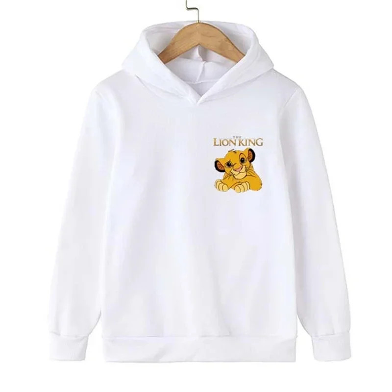 Sweat à Capuche à Manches sulfpour Garçon et Fille, Vêtement avec Imprimé de Dessin Animé Animal King, Simba