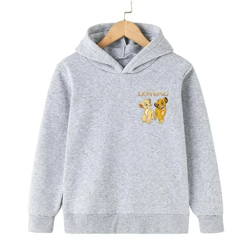 Sweat à Capuche à Manches sulfpour Garçon et Fille, Vêtement avec Imprimé de Dessin Animé Animal King, Simba