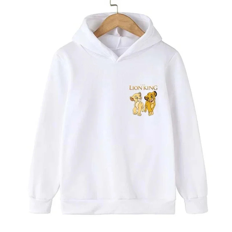 Sweat à Capuche à Manches sulfpour Garçon et Fille, Vêtement avec Imprimé de Dessin Animé Animal King, Simba