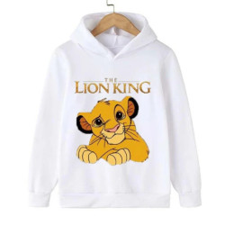 Sweat à Capuche à Manches sulfpour Garçon et Fille, Vêtement avec Imprimé de Dessin Animé Animal King, Simba