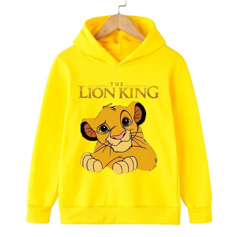 Sweat à Capuche à Manches sulfpour Garçon et Fille, Vêtement avec Imprimé de Dessin Animé Animal King, Simba