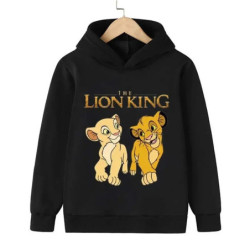 Sweat à Capuche à Manches sulfpour Garçon et Fille, Vêtement avec Imprimé de Dessin Animé Animal King, Simba