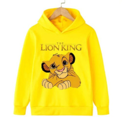 Sweat à Capuche à Manches sulfpour Garçon et Fille, Vêtement avec Imprimé de Dessin Animé Animal King, Simba