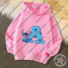 Sweats à capuche Kawaii Stitch Letter pour enfants, pull Anime, sweat-shirt Manga, vêtements décontractés pour garçons et filles