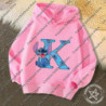 Sweats à capuche Kawaii Stitch Letter pour enfants, pull Anime, sweat-shirt Manga, vêtements décontractés pour garçons et filles