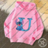 Sweats à capuche Kawaii Stitch Letter pour enfants, pull Anime, sweat-shirt Manga, vêtements décontractés pour garçons et filles