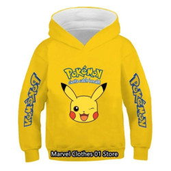 Sweat-shirt imprimé dessin animé pour enfants, sweats à capuche Pikachu, combinaison de vêtements pour garçons et filles, Y-Poke