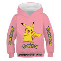 Sweat-shirt imprimé dessin animé pour enfants, sweats à capuche Pikachu, combinaison de vêtements pour garçons et filles, Y-Poke