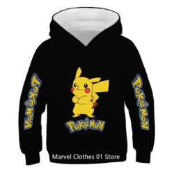 Sweat-shirt imprimé dessin animé pour enfants, sweats à capuche Pikachu, combinaison de vêtements pour garçons et filles, Y-Poke