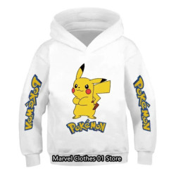 Sweat-shirt imprimé dessin animé pour enfants, sweats à capuche Pikachu, combinaison de vêtements pour garçons et filles, Y-Poke