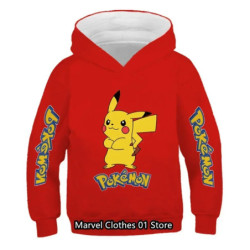 Sweat-shirt imprimé dessin animé pour enfants, sweats à capuche Pikachu, combinaison de vêtements pour garçons et filles, Y-Poke