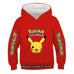 Sweat-shirt imprimé dessin animé pour enfants, sweats à capuche Pikachu, combinaison de vêtements pour garçons et filles, Y-Poke